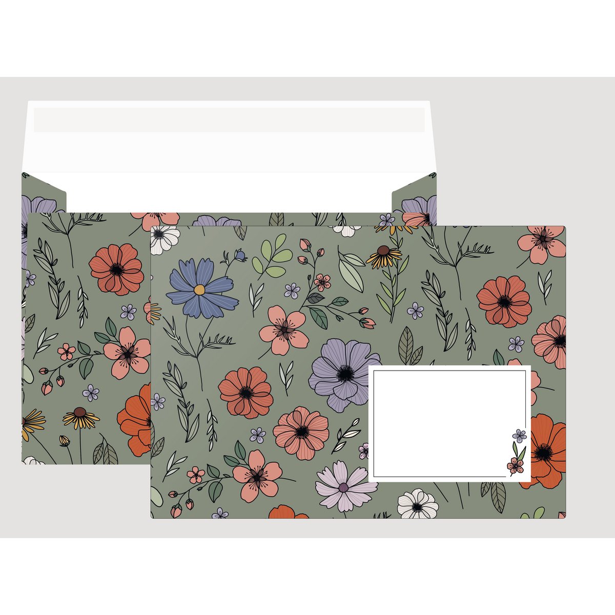 Enveloppe 05 fleurs (lot de 10)