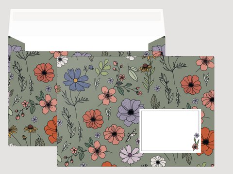 Envelop 05 bloemen (set van 10)