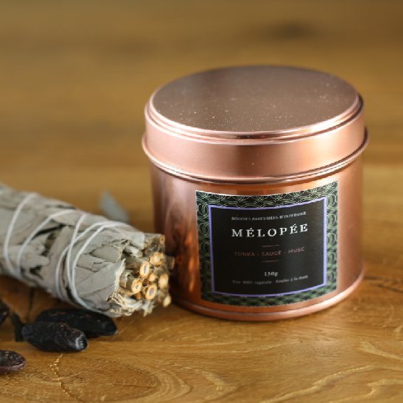Tonka candle, sage and Musk small size