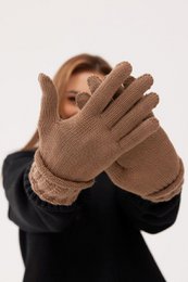 Ensemble 3 pièces (bonnet + écharpe + gants) 100% laine mérinos CAMEL