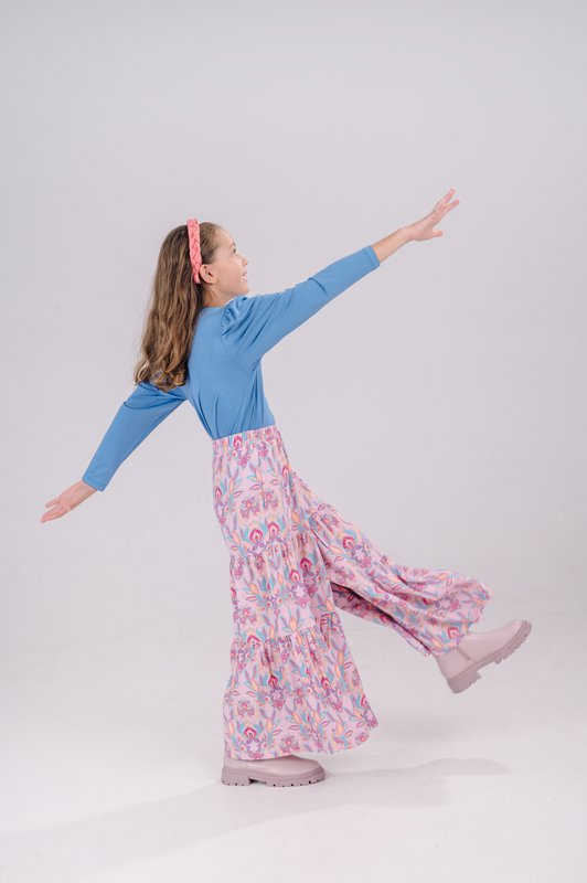 TWIST VISCOSE FLORAL MAXI BUKSER