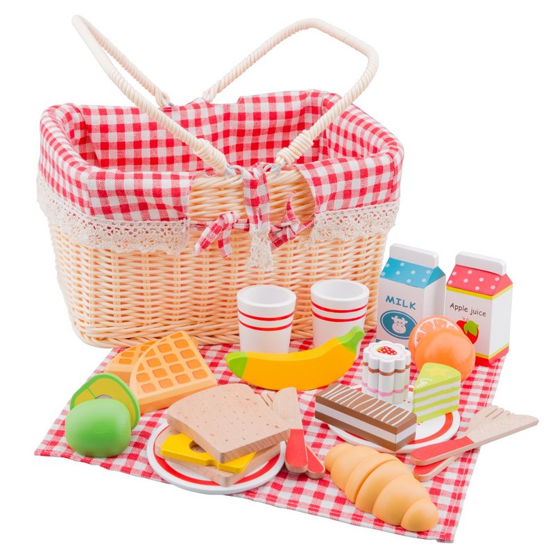 Juego de cesta de picnic de madera