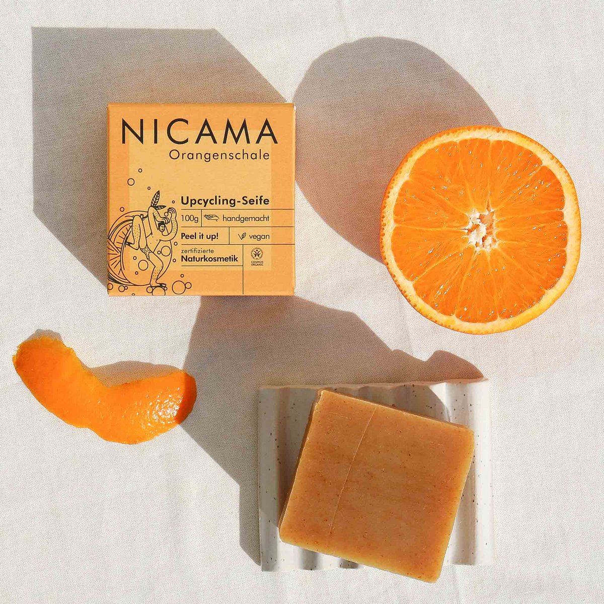 NICAMA - upcycling zeep met sinaasappelschil