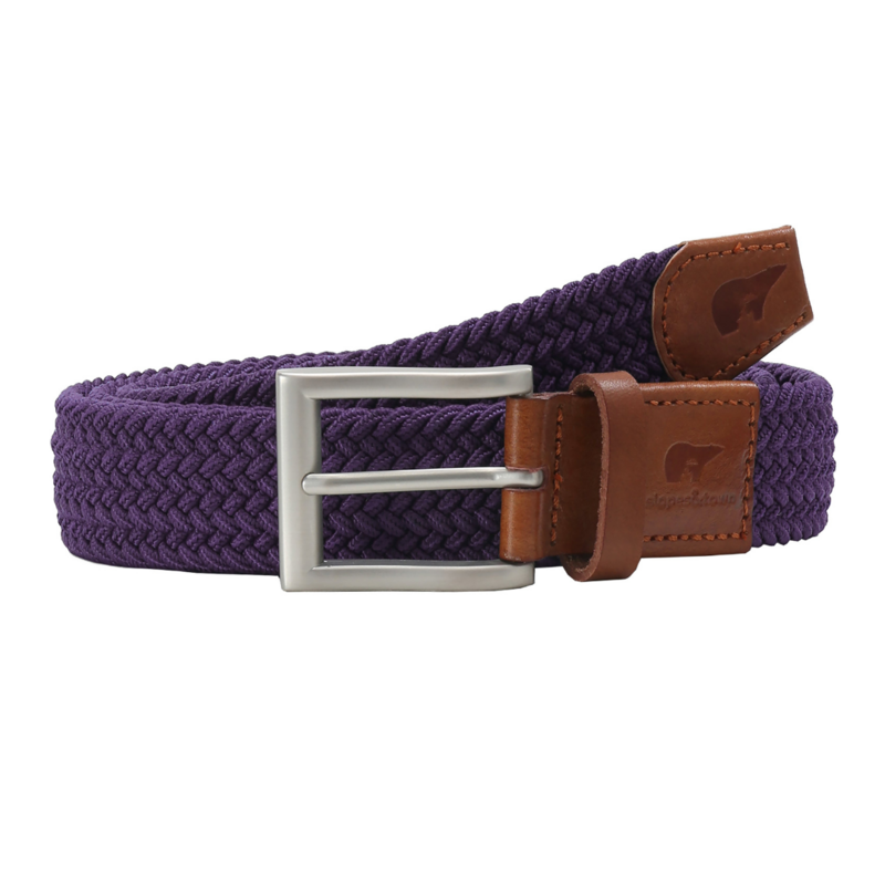 Geschenkdoos riem Bruce en paarse strepen sokken