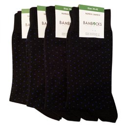 Bambocks Chaussettes Bamboo 4 paires pois noir / bleu