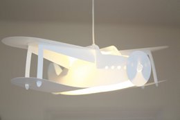 WHITE AIRPLANE CHILDREN'S HANGING LAMP