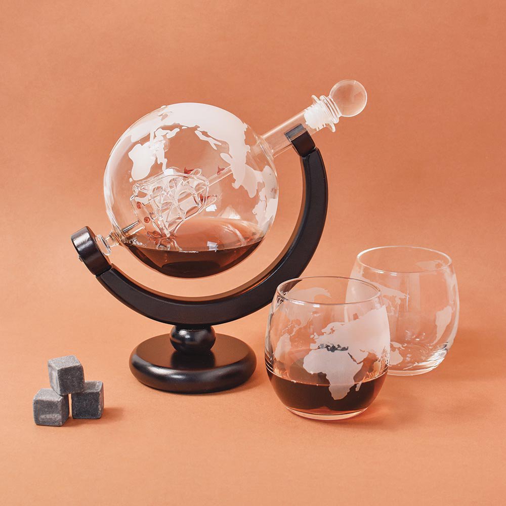 Juego de decantador y vasos Mundua Globe