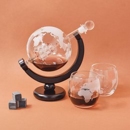 Mundua wereldbol karaf en glazen set