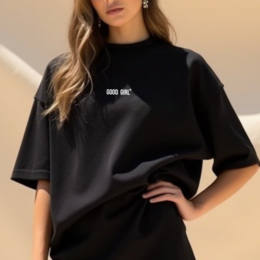 Oversized Statement T-Shirt – GOOD GIRL® - BAD HABITS Schwarz