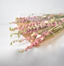 Dried Flower Bouquet - Natural Pink - 70 cm