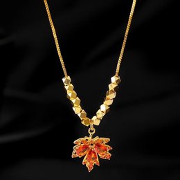 Herfst esdoorn stenen hanger ketting