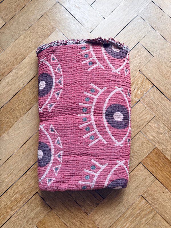 Muslin blanket - Vision - coral blue - 2.20 x 2.50 m fair
