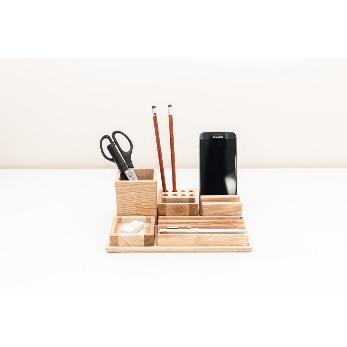 Wooden desk organizer, Desk organizer set