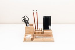 Wooden desk organizer, Desk organizer set