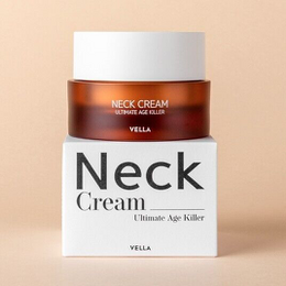 VELLA Neck Cream | Dermocosmetic Wrinkle Repair with Argireline, SYN-AKE® & Peptide Threads | KOREAN Skincare