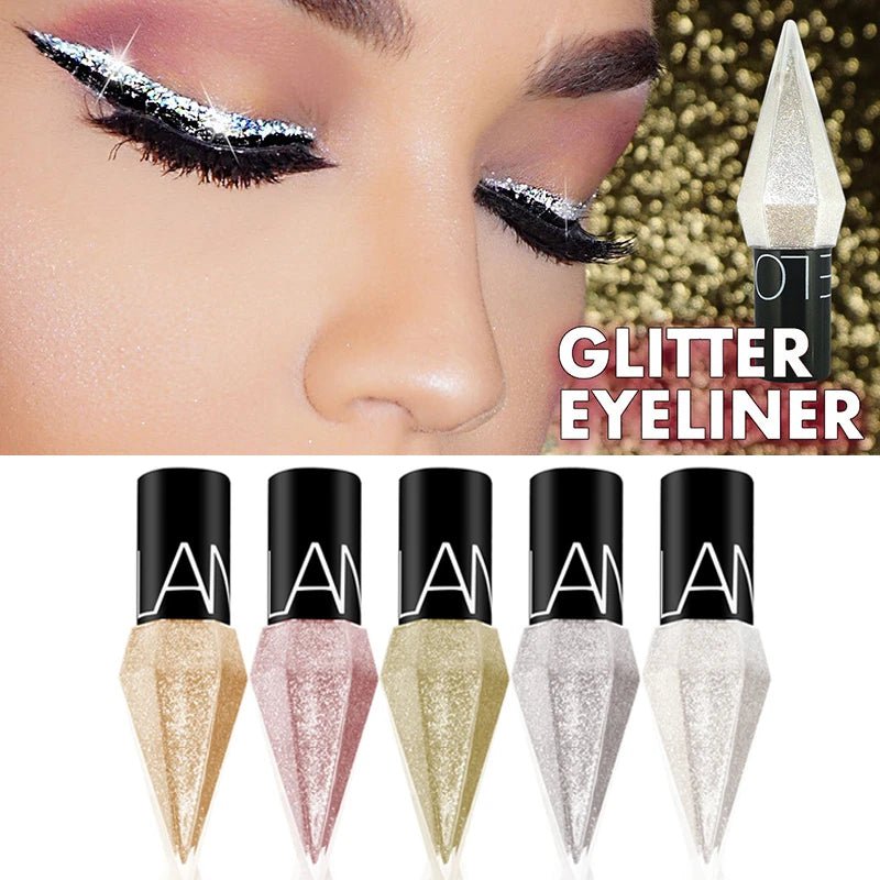 Nuevo Delineador de ojos brillante profesional, cosméticos para mujer, pigmento plateado, rosa, dorado, líquido, brillo, delineador de ojos, maquillaje barato
