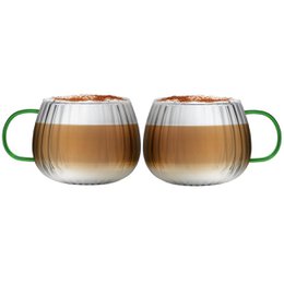 2er-SET Einwandglas mit grünem Henkel 350 ml TULIP 1197