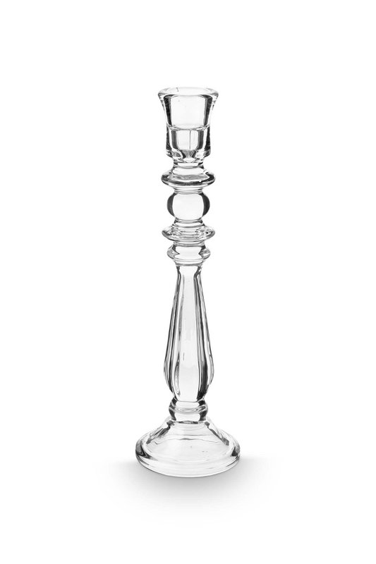 Candle Holder Glass Clear Large 10x35cm