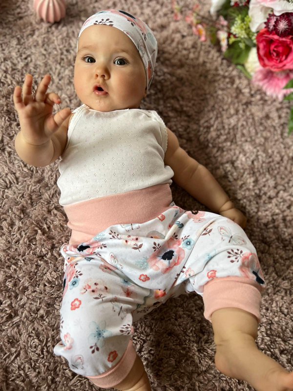 Babybloeiers bloemen vogels "Birds" wit oudroze