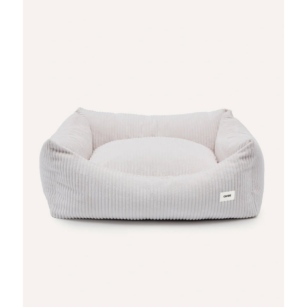 Bone White Corduroy Dog Bed, Snozy