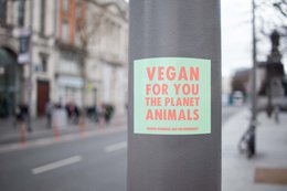 Vegan Indoor/Outdoor Stickers 'Vegan for You, Animals, Planet'