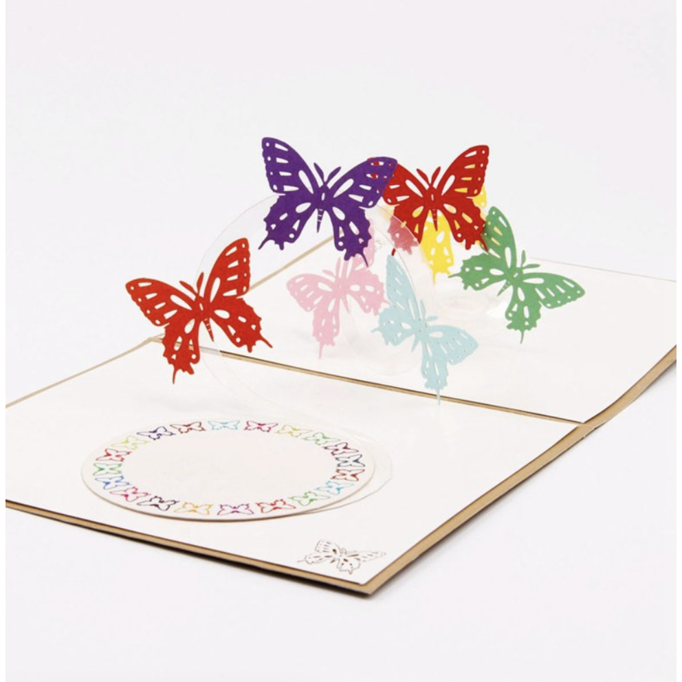 7 Flying Butterflies 3D Pop Up Tarjeta de felicitación Felicitación Cumpleaños