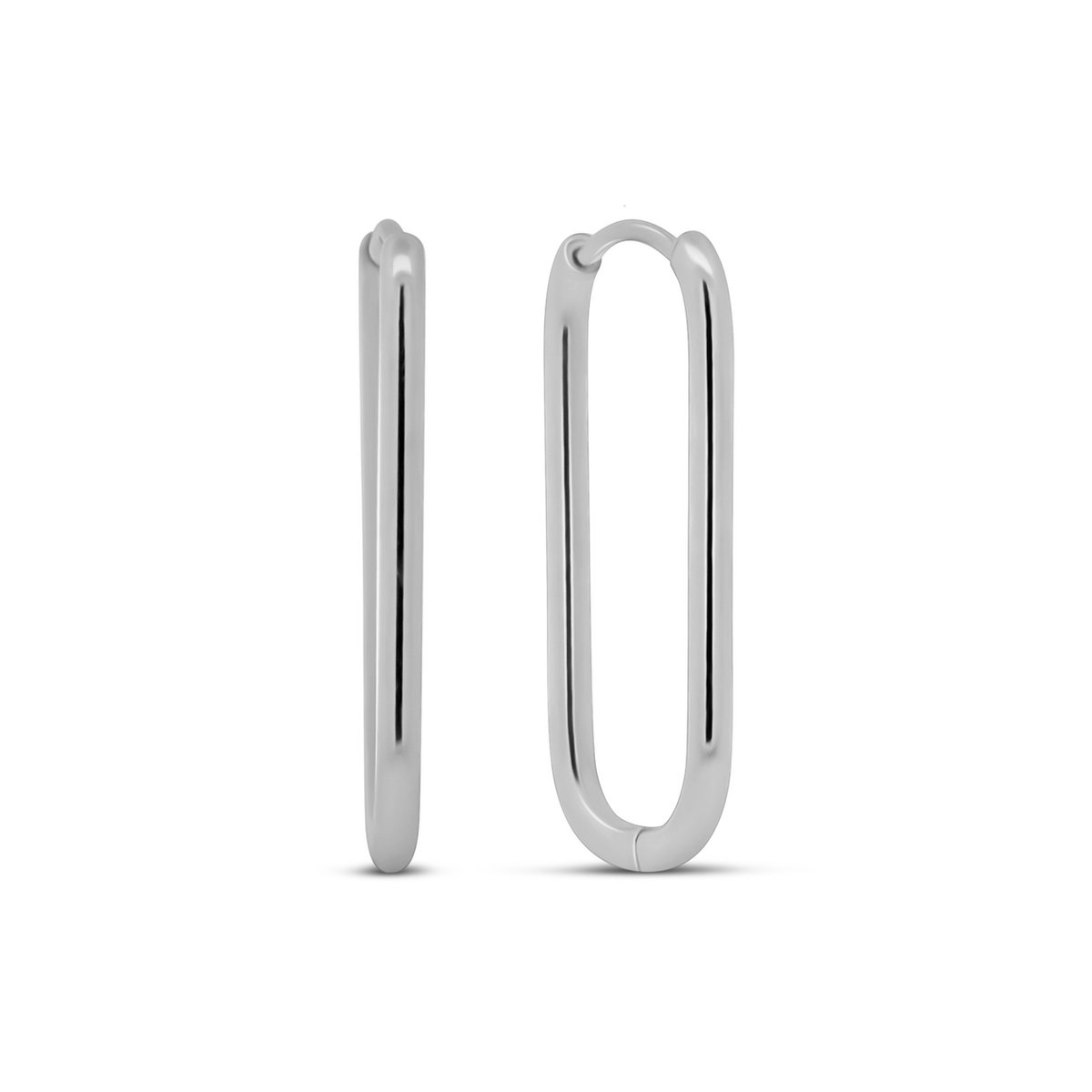 CO88-Kollektion – 8CE-70574 – Stahlohrringe – Ohrringe – Oval – 13 x 28 mm – silberfarben