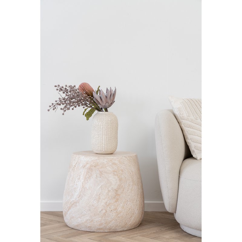 Bonn Sidebord - Natur, Fiberclay, ø47,5x41 cm