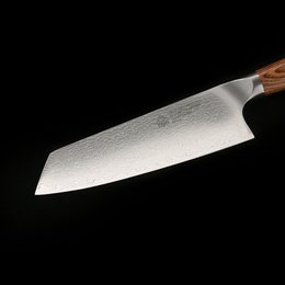 PUMA IP set of 3: 7” Santokumesser + 5.5” Santokumesser + Office 4” Schälmesser aus Japanischem VG-10 Damaststahl mit Griff aus Nussbaum-Pakkaholz mit Magnet-Bambus Messerhalter und Wasserschleifstein