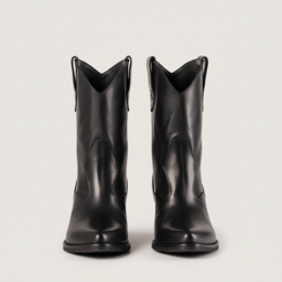 Bottines texanes en cuir noir Montana