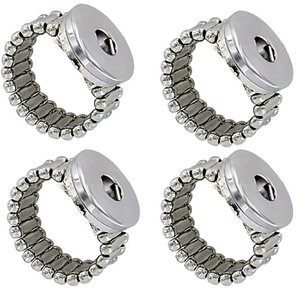 Set of 4 rings for click button chunk jewelry