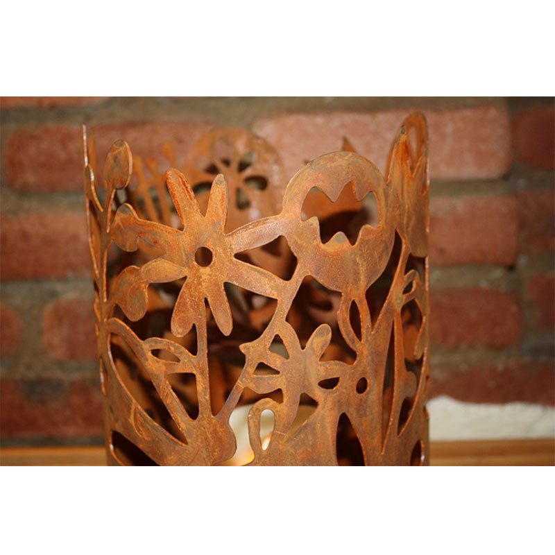 Rostiges Windlicht "Mühlfriedlwiesn" | 33 cm x 20 cm | Vintage Edelrost Deko