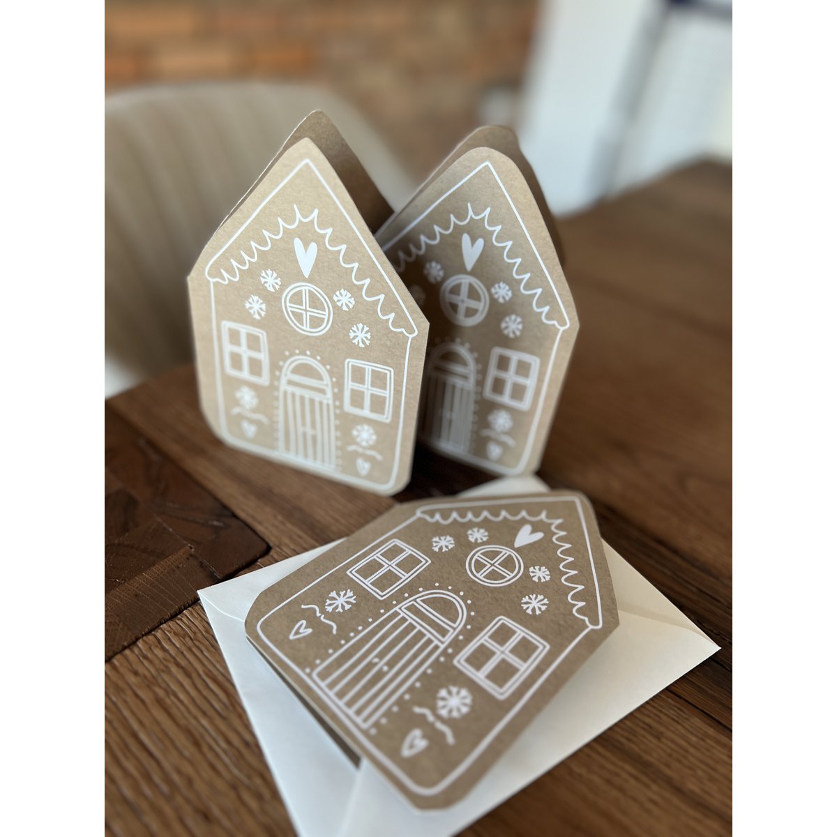 Christmas card folding card gingerbread house