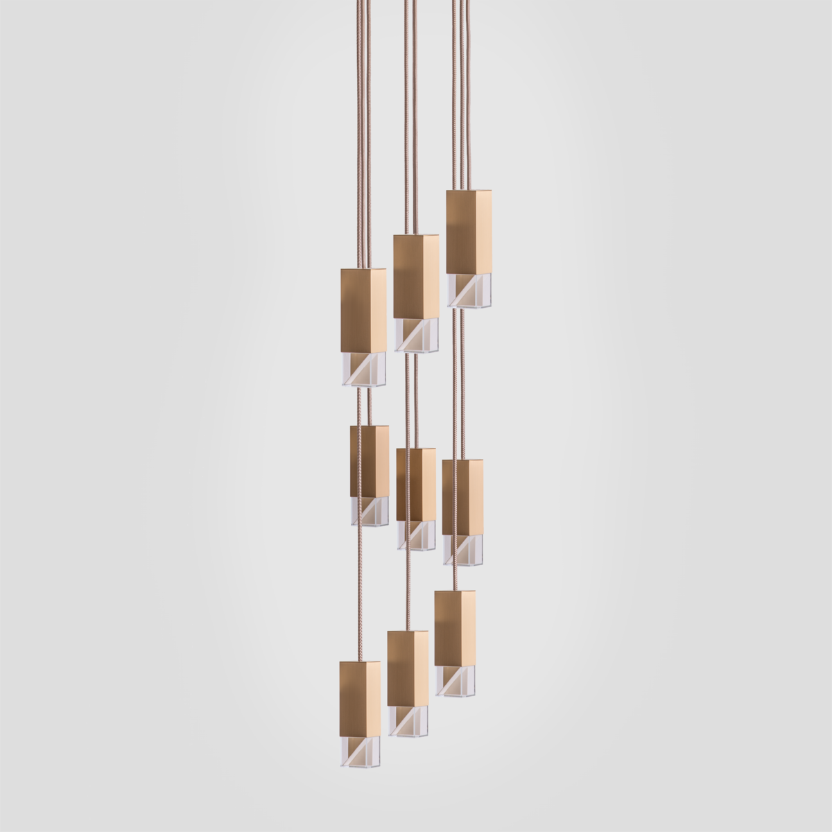 Lampe/en 9-lys lysekrone af messing