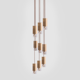 Lampe/en 9-lys lysekrone af messing