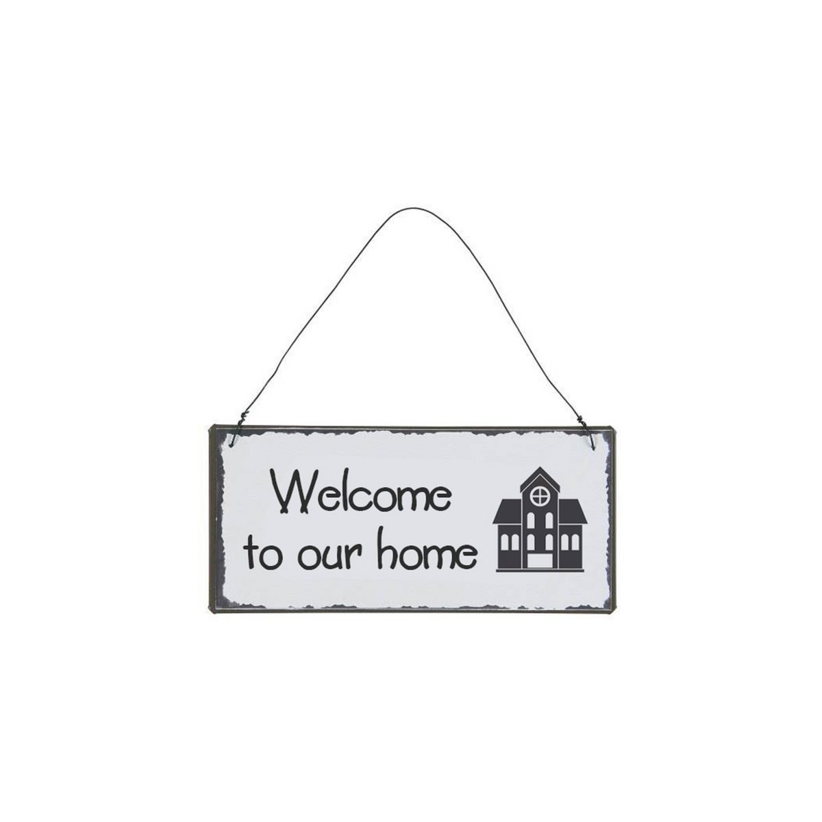 Plaque métallique Welcome 7x15 cm Isabelle Rose