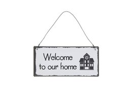 Targa in metallo Welcome 7x15 cm Isabelle Rose