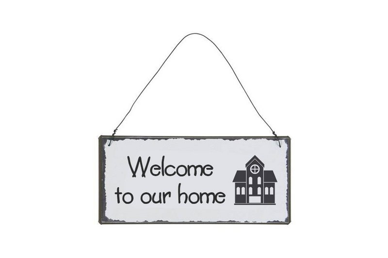 Plaque métallique Welcome 7x15 cm Isabelle Rose