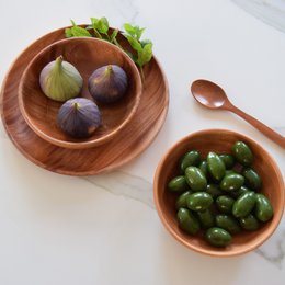 Handmade Tableware - Flat Bowl Ø16 cm - Eco-friendly - Khaya Wood