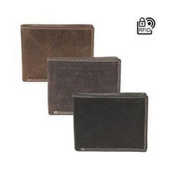 Portefeuille masculin - cuir cognac avec protection RFID et anti-skim