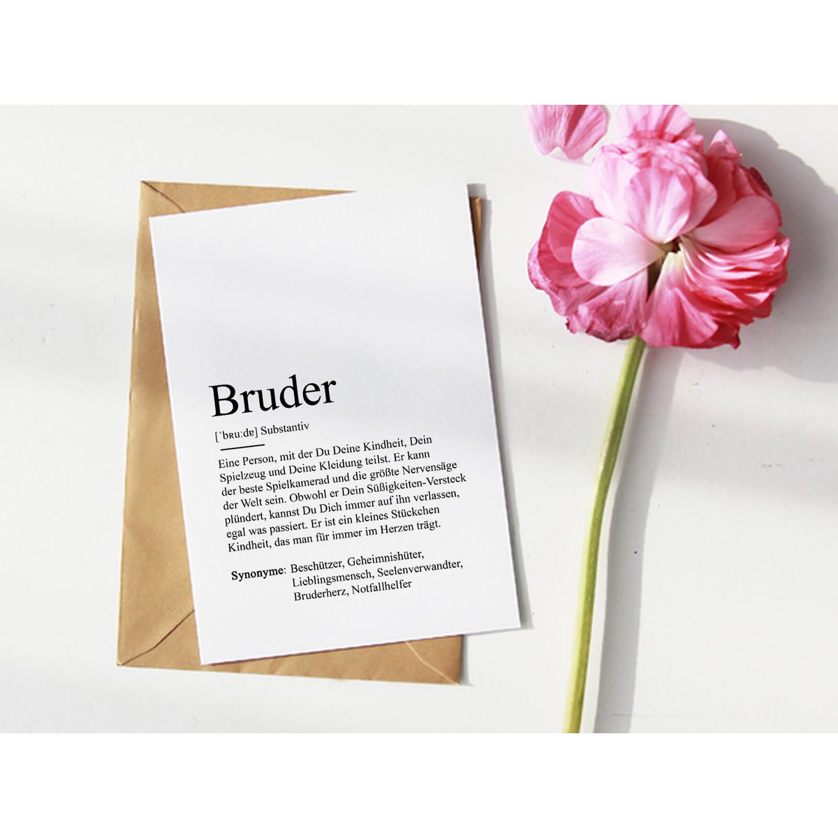 Definition "brother" greeting card