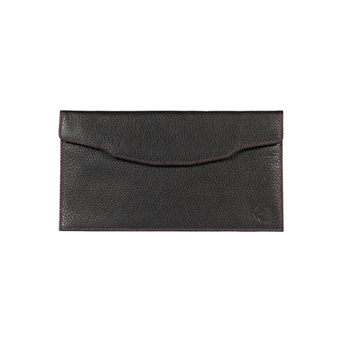 K0034AB | Busta Piatta in Vera Pelle pieno fiore, grana dollaro - Colore Nero. Pattina di chiusura con bottone automatico. Dimensioni: cm 22,5 x 12,5 x 0,5 - Confezione: Sacchetto Tnt