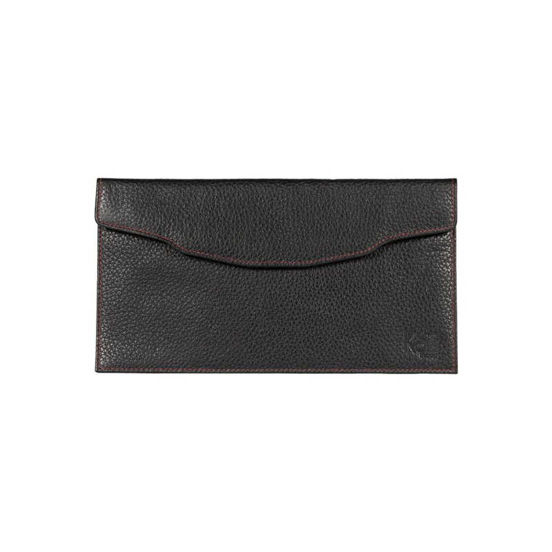 K0034AB | Busta Piatta in Vera Pelle pieno fiore, grana dollaro - Colore Nero. Pattina di chiusura con bottone automatico. Dimensioni: cm 22,5 x 12,5 x 0,5 - Confezione: Sacchetto Tnt