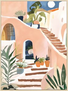 Painting canvas street Mediterranean