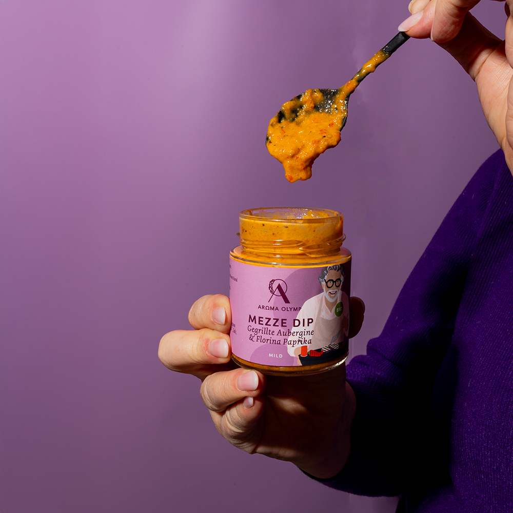 Biologische Mezze Dip - Gegrilde Aubergine en Florina Paprika