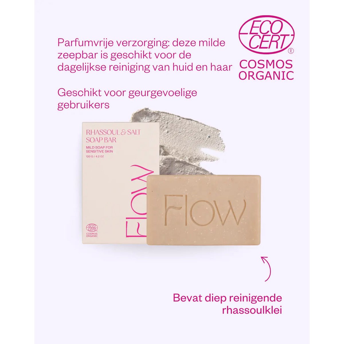 Shampoo bar Rhassoul & Salt - For a sensitive scalp and dry skin