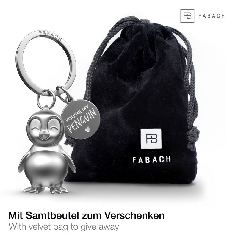 "You're my penguin" penguin keychain "Frosty" with engraving - cute penguin lucky charm as a gift for partners