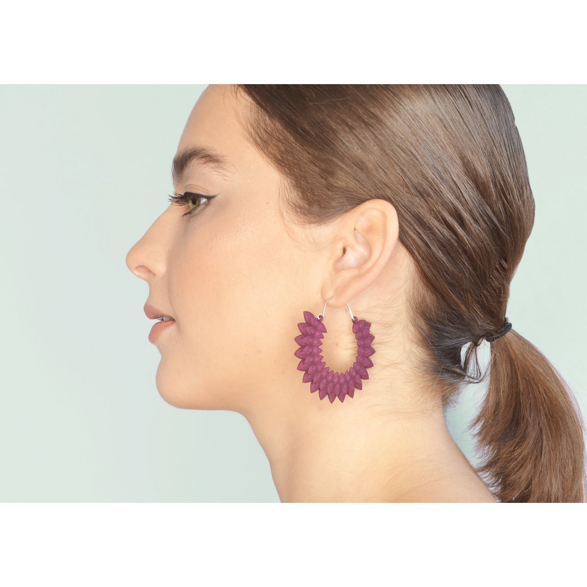 Boucles d'oreilles Dahlia Prune