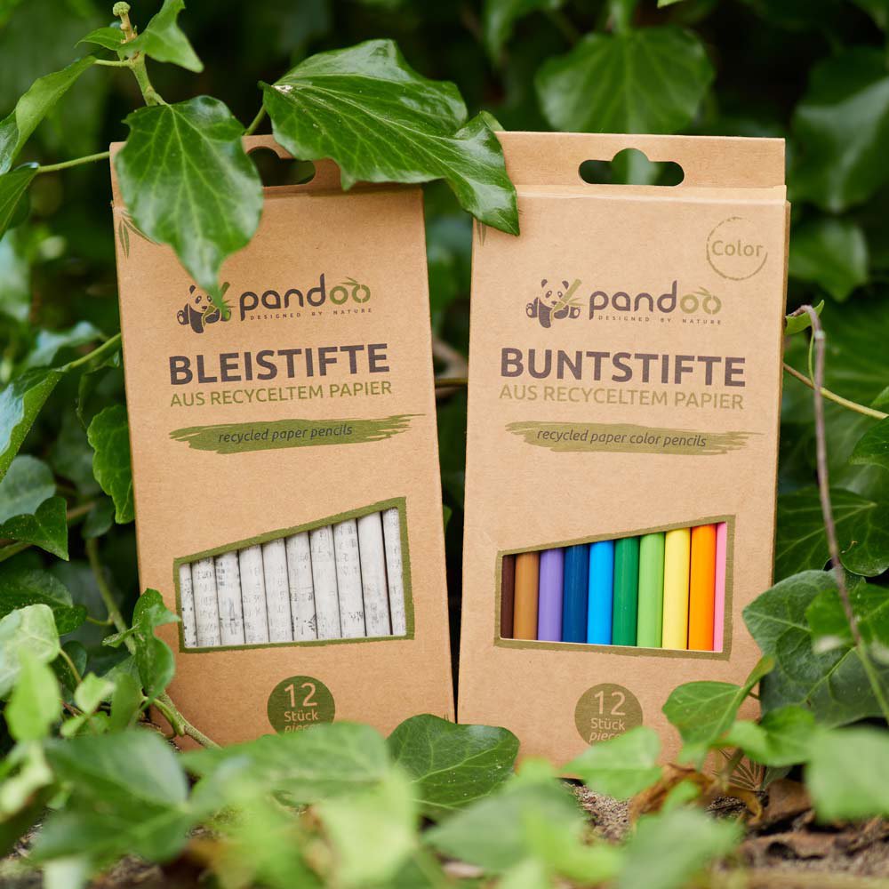 Buntstifte aus recyceltem Zeitungspapier