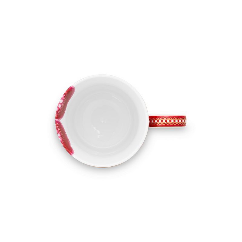 Rote Tasse mit errötenden Vögeln - C - 350 ml